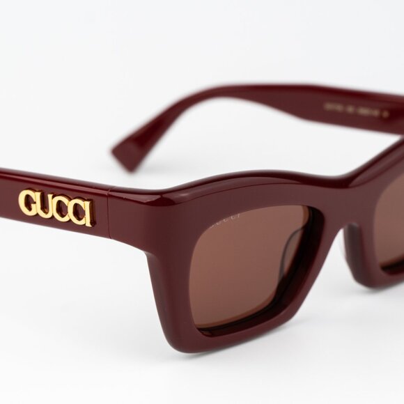 Gucci Women Sunglasses Burgundy Brown Cat Eye GG1773S 003 BRAND NEW - Picture 9 of 13